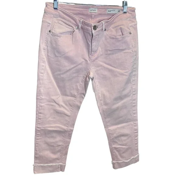 *J Jill Cropped Denim Pink Size 8P Midrise - Picture 1 of 3
